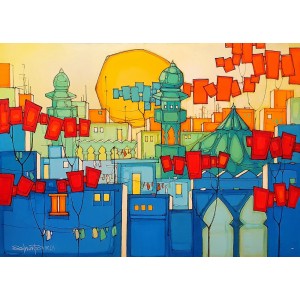 Salman Farooqi, 30 x 42 Inch, Acrylic on Canvas, Cityscape Painting, AC-SF-447
